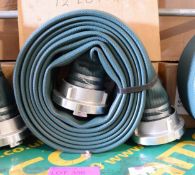 2x Hose Layflat 75mm Nominal Bore 75mm Storz Couplings