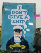 I don't give a ship large tin sign