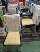 6x Hi back Dining Chairs wooden frame - cream