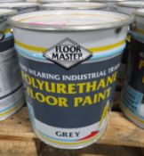 Floor Master Hard wearing industrial Polyurethane Floor paint - 20 LTR - Grey
