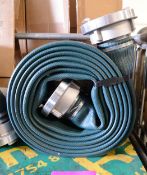 2x Hose Layflat 75mm Nominal Bore 75mm Storz Couplings