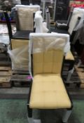 6x Hi back Dining Chairs wooden frame - cream