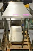 Stainless table with shelf - 440 x 800 x 910