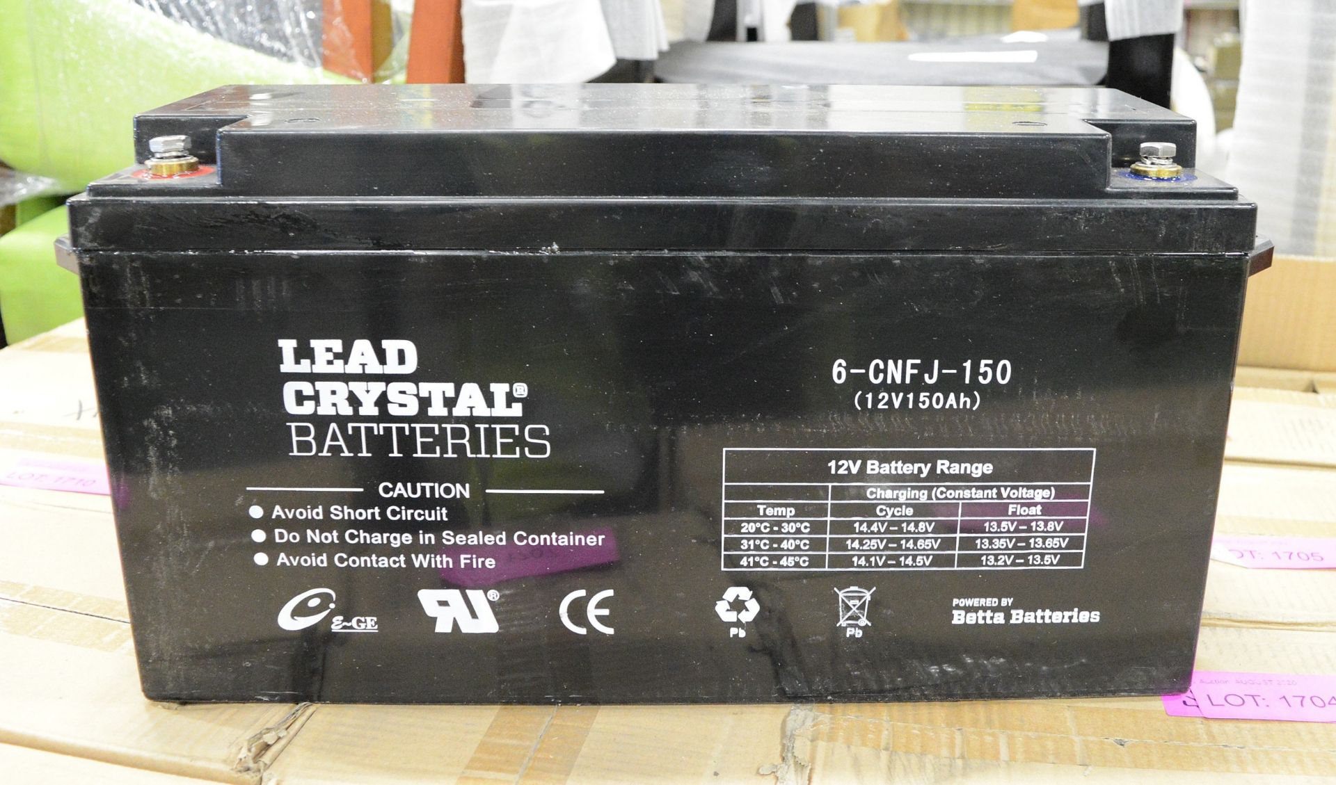 Betta Batteries Lead crystal battery 6-CNFT-150 - 12V 150Ah - 46kg (as new but untested)