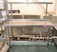 Stainless table - 1500 x 600 x 910 with back shelf