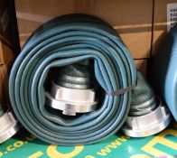 2x Hose Layflat 75mm Nominal Bore 75mm Storz Couplings