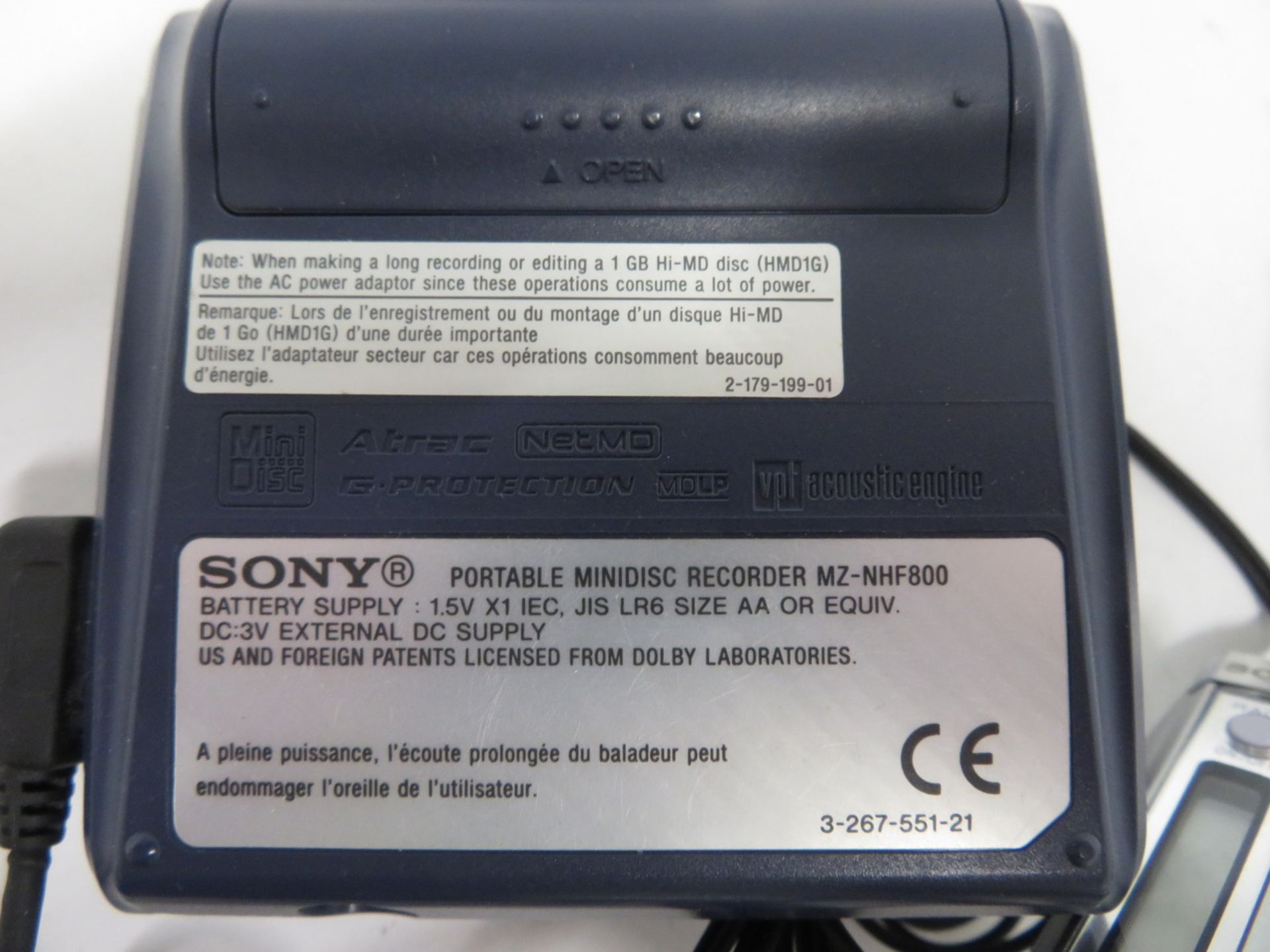 Sony MZ-NHF800 minidisc recorder with PRO575S vocal mic and 5x minidiscs - Image 3 of 7