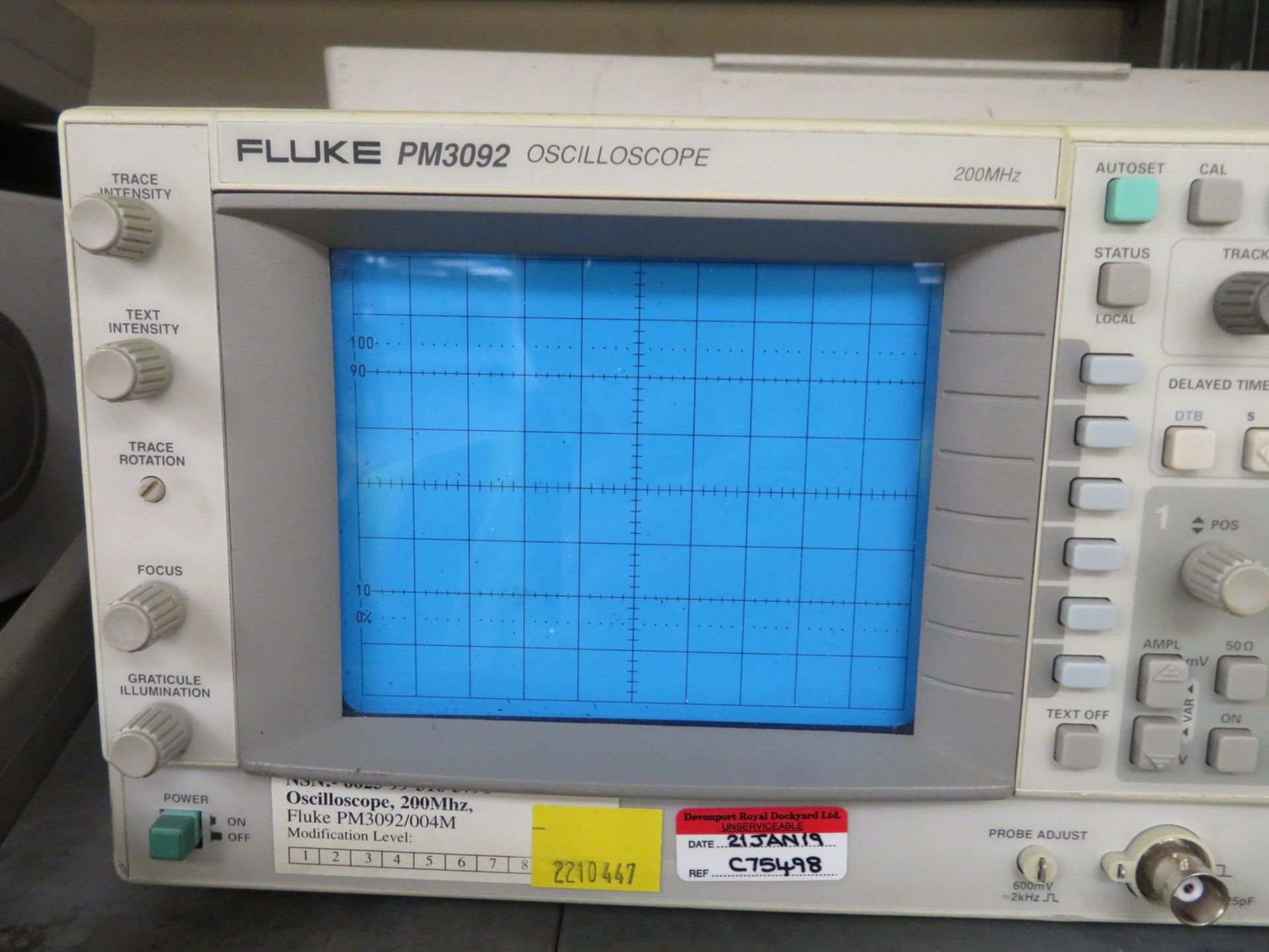 Fluke PM3092 oscilloscope 200MHz - Image 2 of 4