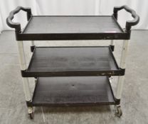 Plastic Serving Trolley on Wheels 3 Tier W1075 x D495 x H965mm.