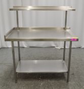 Stainless Steel Preparation Table with Top Shelf W1200 x D650 x H1330mm.