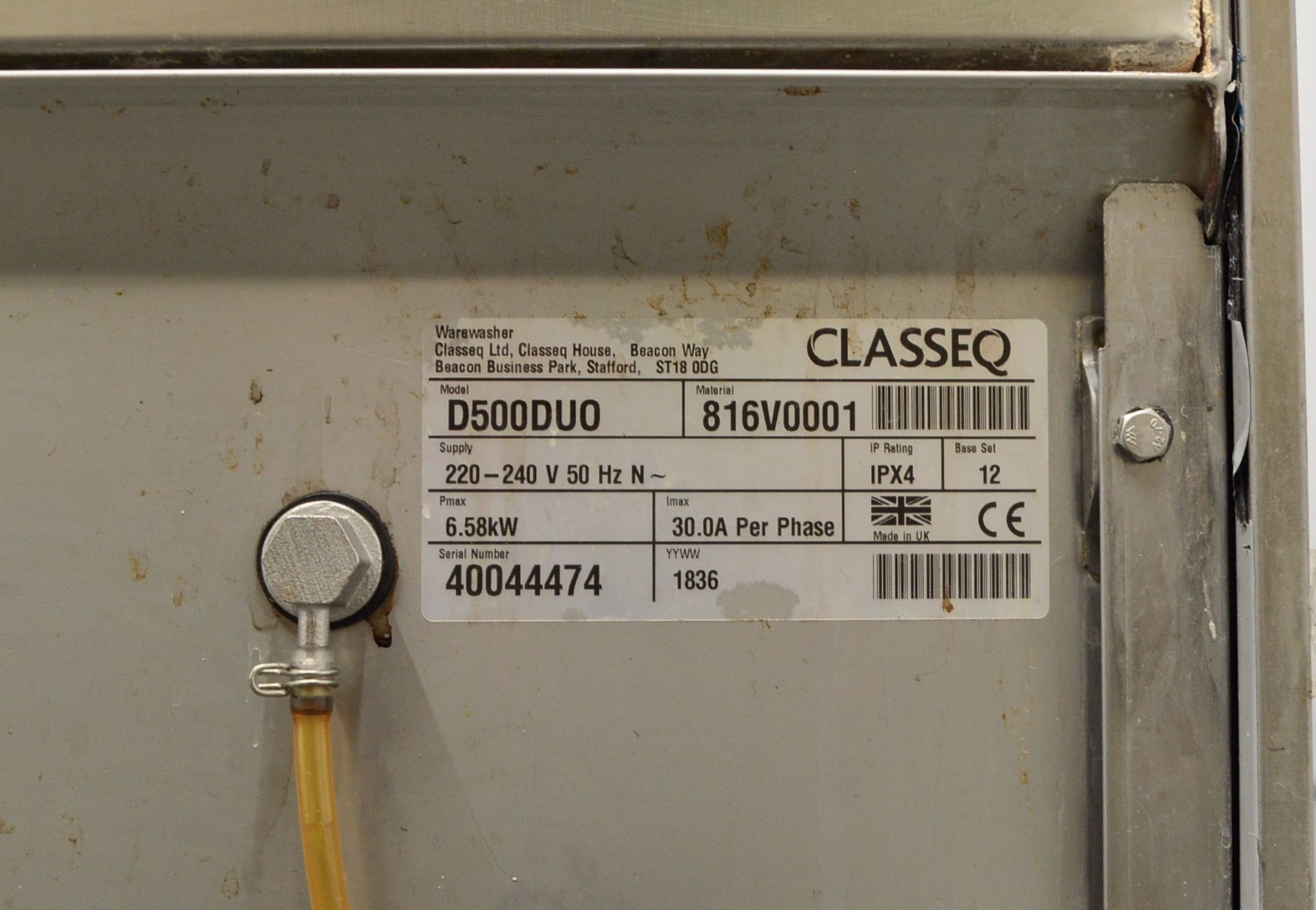 Class EQ 816V0001 240V Dishwasher. - Image 4 of 6