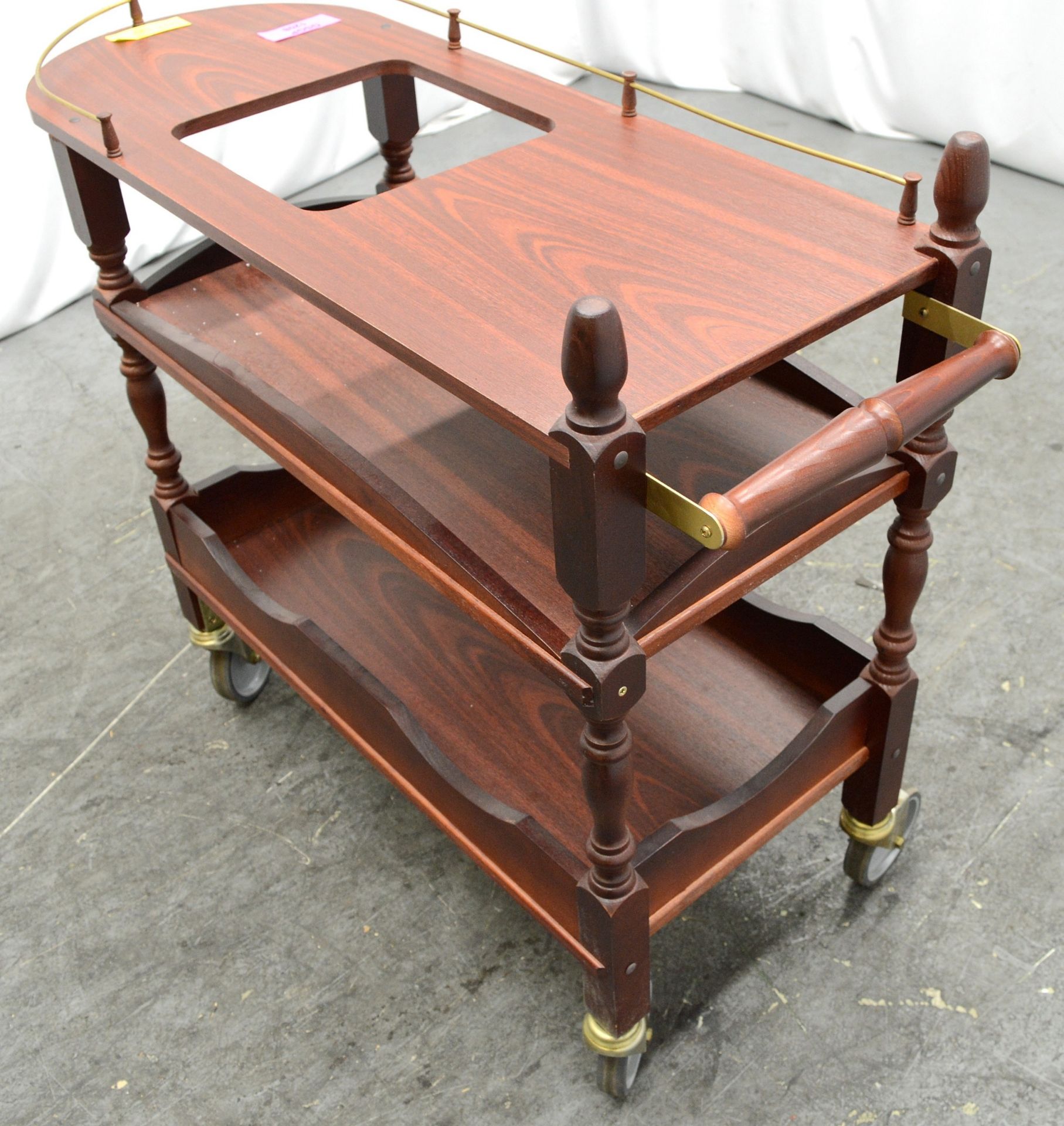 Mahogany Effect Serving Trolley W1080 x D400 x H895mm. - Image 3 of 4