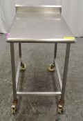 Stainless Steel Preparation Table with Wheels W600 x D890 x H950mm.