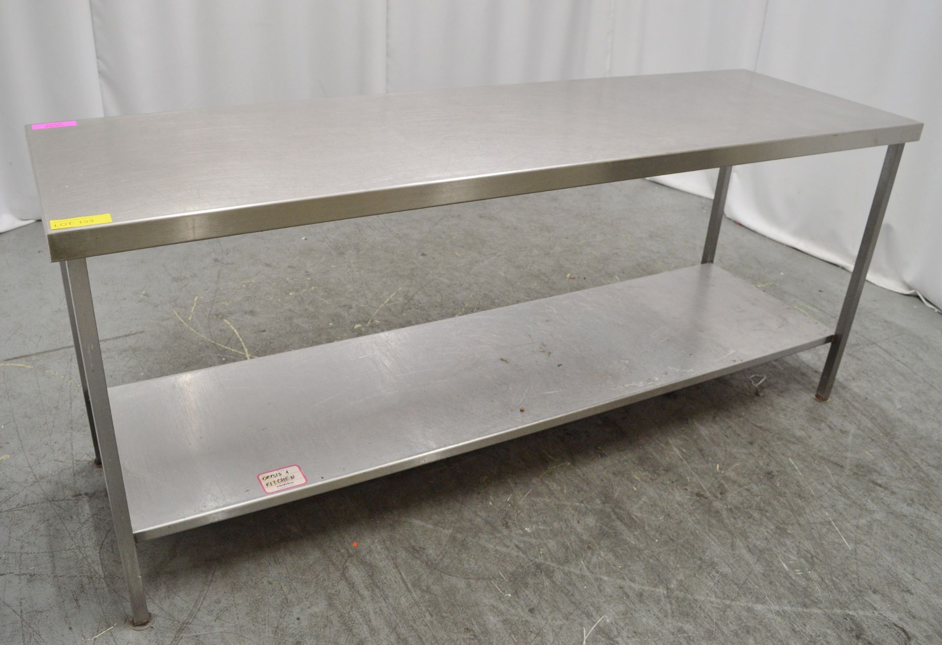 Stainless Steel Preparation Table W2100 x D650 x H880mm. - Image 2 of 3