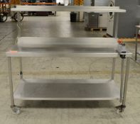 Stainless Steel Preparation Table with Lower & Upper Shelf W1500 x D650 x L1317mm.