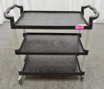 Plastic Serving Trolley on Wheels 3 Tier W1075 x D495 x H965mm.