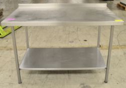 Stainless Steel Preparation Table with Lower Shelf W1400 x D750 x H940mm.