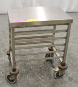 Metal 6 Tier Tray Trolley W630 x D450 x H720mm.