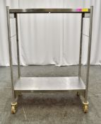 3 Tier Metal Shelving on Wheels Missing 1 Shelf W1200 x D1595 x H1640mm.