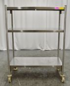 Stainless Steel 3 TIer Shelving on Wheels W1200 x D590 x H1635mm.