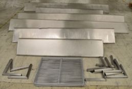 Stainless Steel Assorted Shelves & Brackets 2795mm, 2280mm, 2450mm, 1485mm.