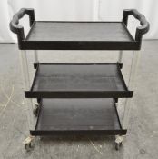 Plastic Serving Trolley 3 Tier on Wheels W825 x D410 x H950mm.