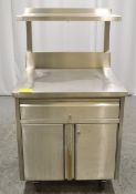 Stainless Steel Preparation Table & Shelf with Drawer - & Cupboard Locked