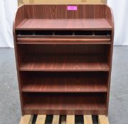 Mahogany Effect Menu, Condiment & Cutlery Unit with Drawer W800 x D400 x H990mm.