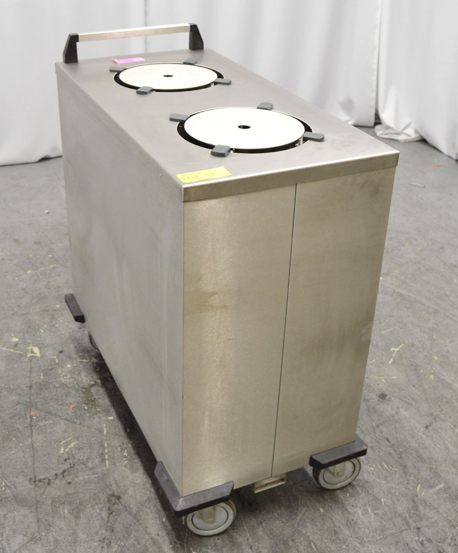 Mobile Containing 2-THN-MS 1600W 240V Double 9" Plate Warmer/Dispenser.