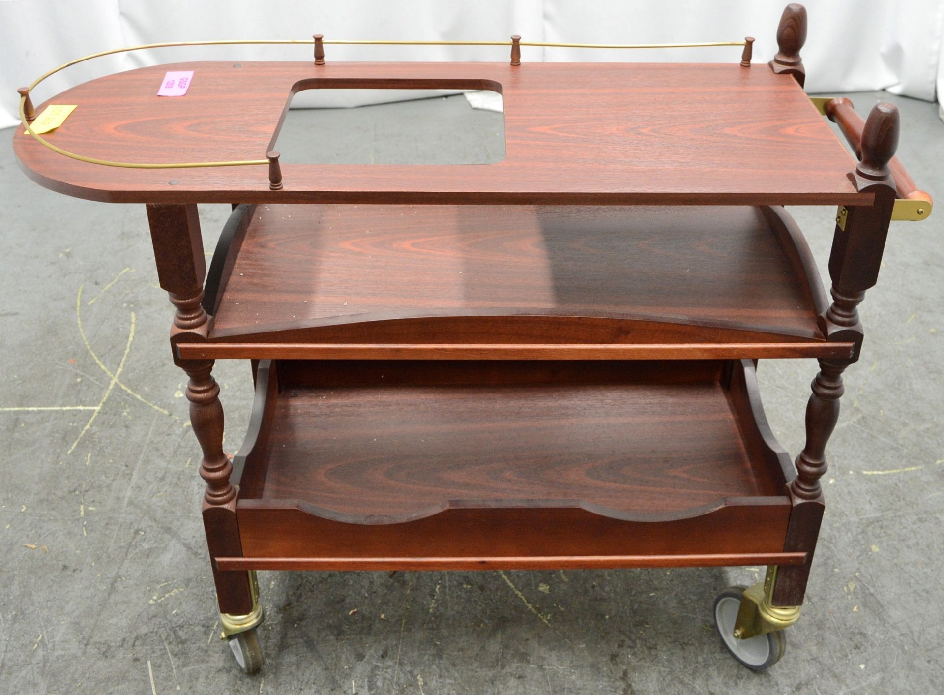 Mahogany Effect Serving Trolley W1080 x D400 x H895mm.