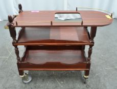 Mahogany Effect Serving Trolley W1080 x D400 x H895mm.