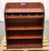 Mahogany Effect Menu, Condiment & Cutlery Unit with Drawer W800 x D400 x H990mm.