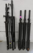 5x Assorted heavy duty speaker stands.