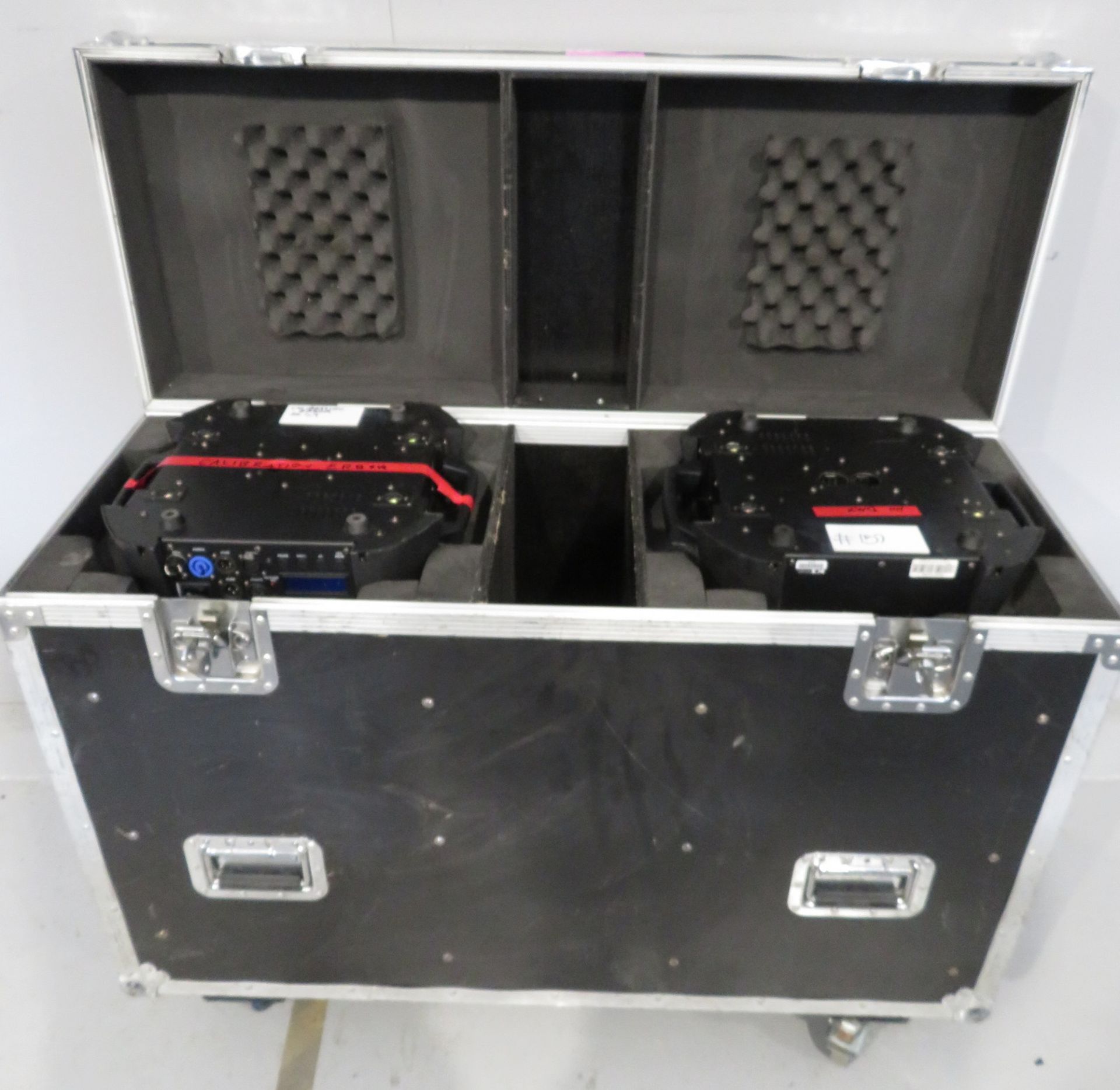 Pair of Showtec Phantom 300 Beams in flightcase (missing wheel). Includes hanging clamps. - Image 7 of 8