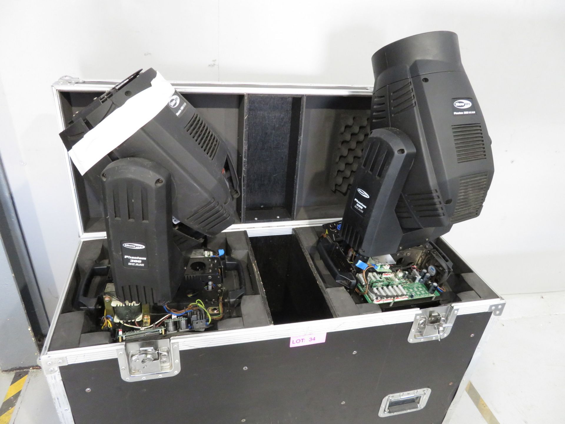 Pair of Showtec Phantom 300 Beams in flightcase. Includes hanging clamps. As spares. Hours - Image 2 of 11