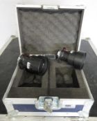 2x Standard 1.6 - 2.2 projector lens model TTSL/S10/ in flightcase. Working condition.