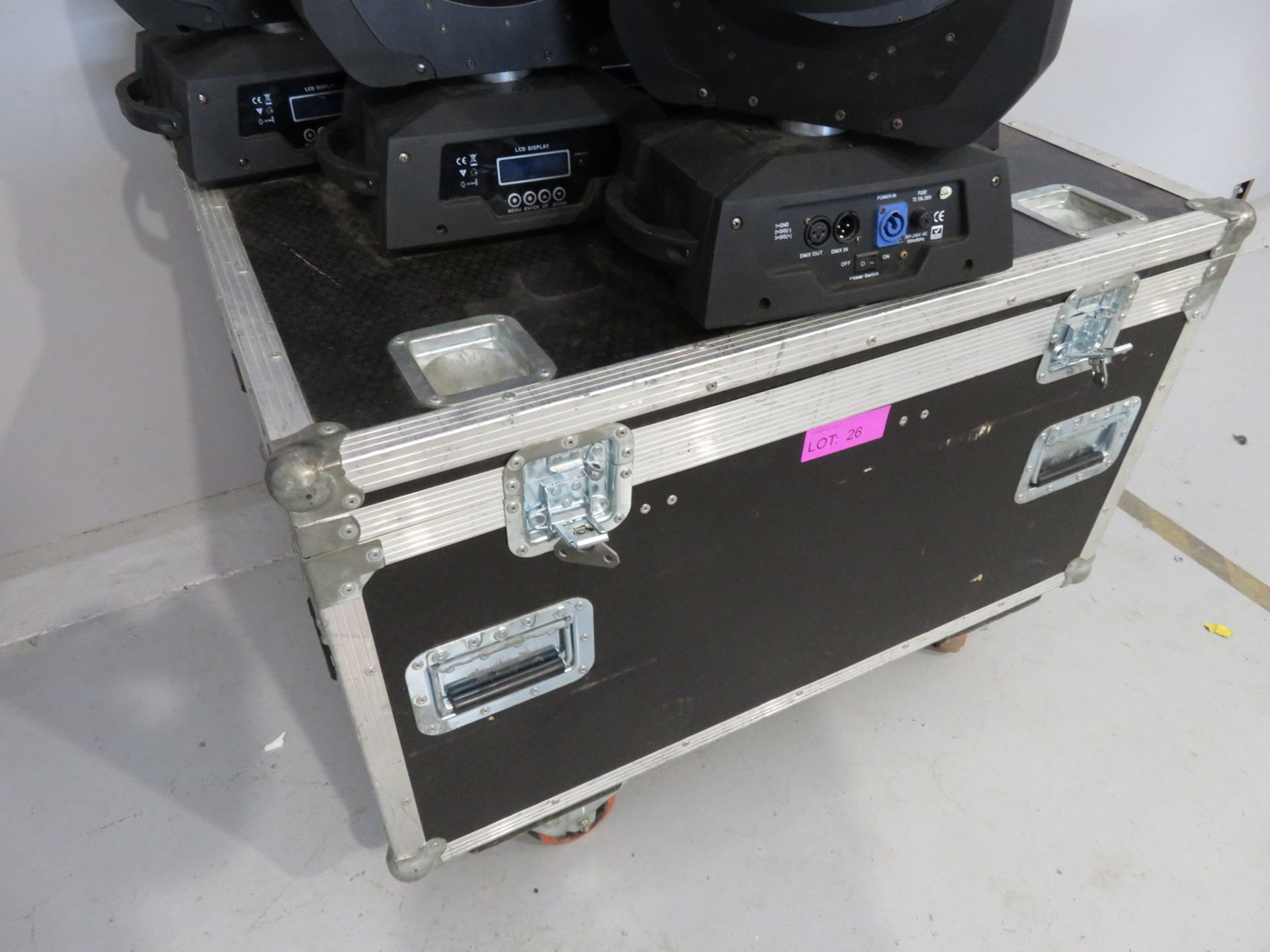 6x LED Moving head wash's in flightcase. Includes clamps but no power cables. Working Cond - Image 7 of 7