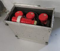 125A 3 phase to 3x 63A 3 phase distributor in rackcase.