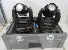 Pair of Varilite VL2402 Wash in flightcase. Includes hanging clamps and safety bonds. Work