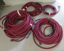 9x Vandamme 5 wire video cable ranging from 4m - 30m lengths.