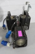 3x Various branded Fresnel fixtures. Working condition.