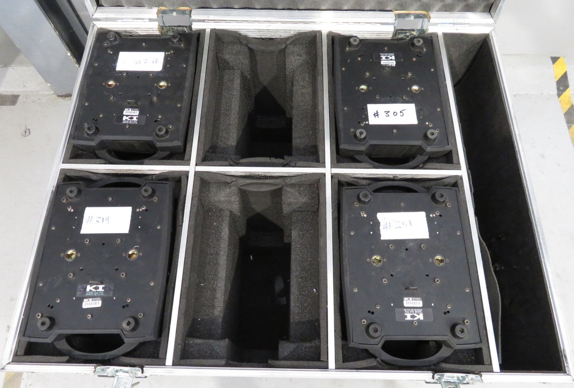 4x LED Moving head wash's in flightcase. Includes clamps but no power cables. Working Cond - Image 7 of 7