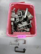 Box of various sized hook clamps.