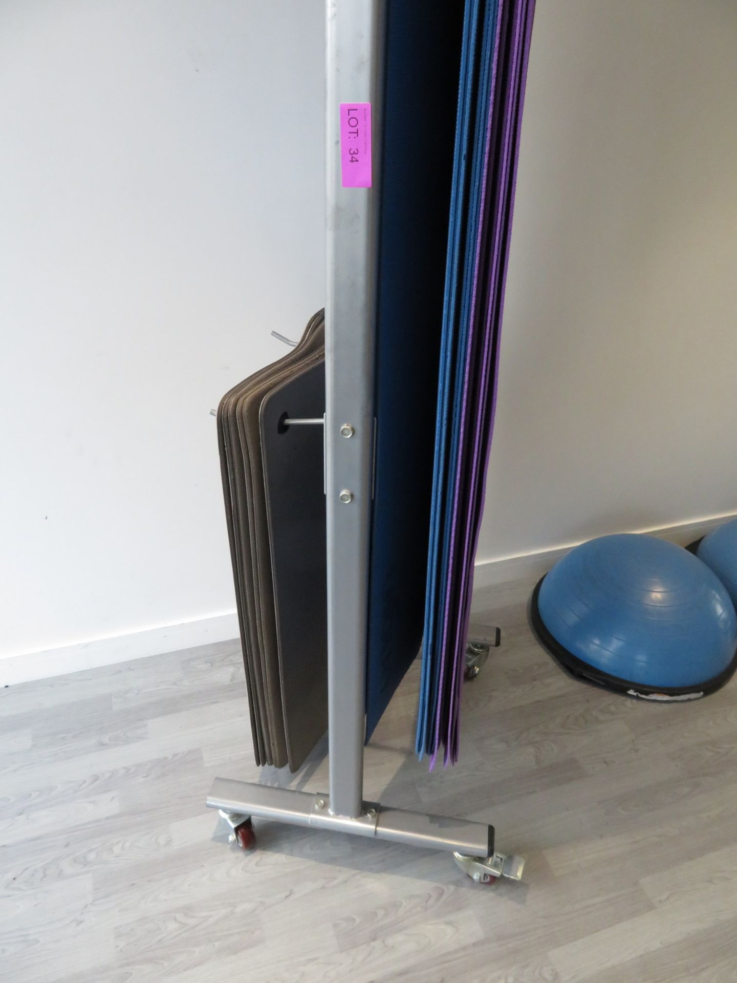 22x Assorted Studio/Gym Mats With Hanging Storage Rack. - Image 2 of 5