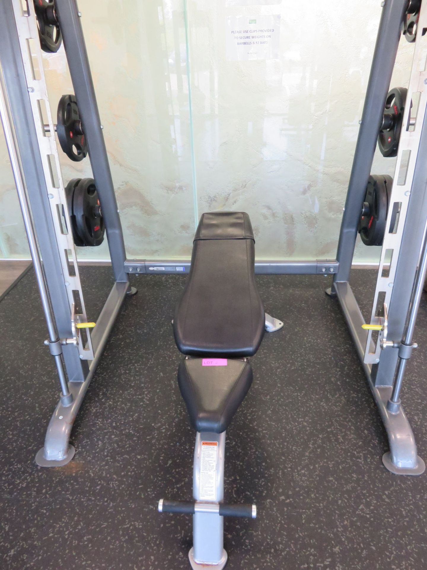 Gymgear Elite Series Smith Machine Complete With Cybex Bench & Weight Plates. - Image 3 of 12