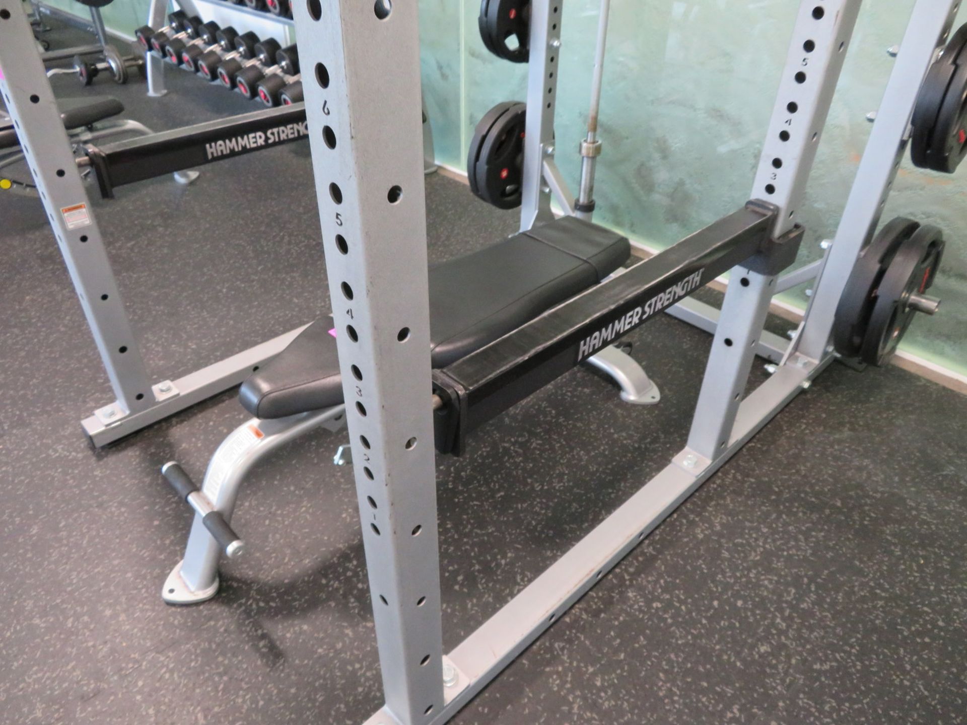 Hammer Strength AT-PR Rack Complete With 2x Barbells, Weight Plates And Cybex Bench. - Image 4 of 12