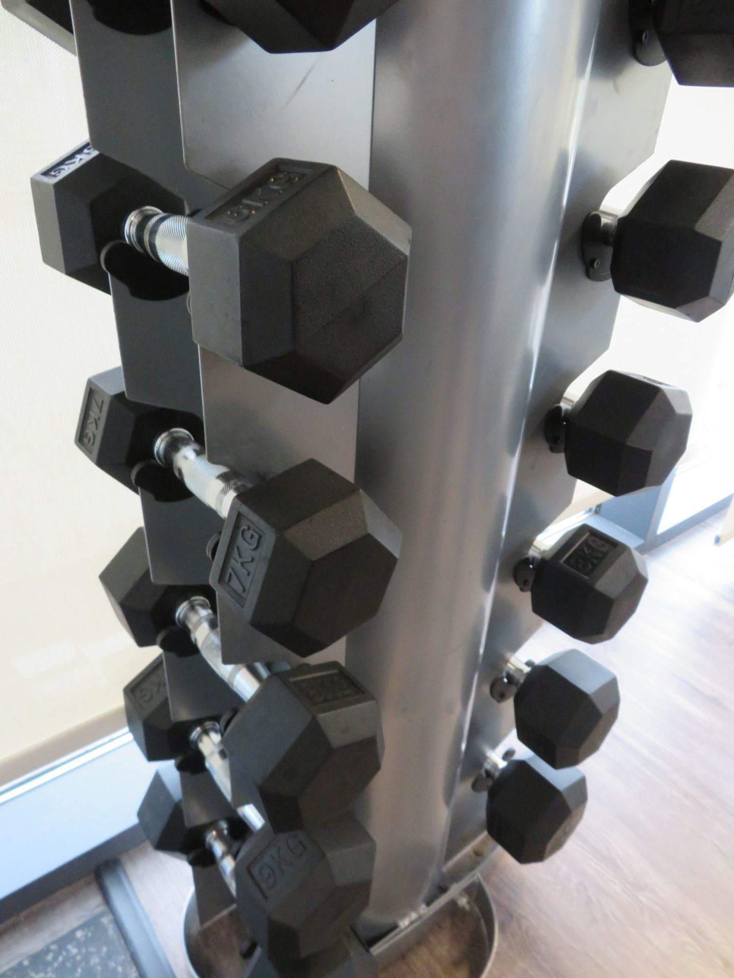 Origin Fitness 1kg-10kg 10 Pair Studio Dumbbell Set With Rack. Weights Ranges: 1-10kg. - Image 6 of 7