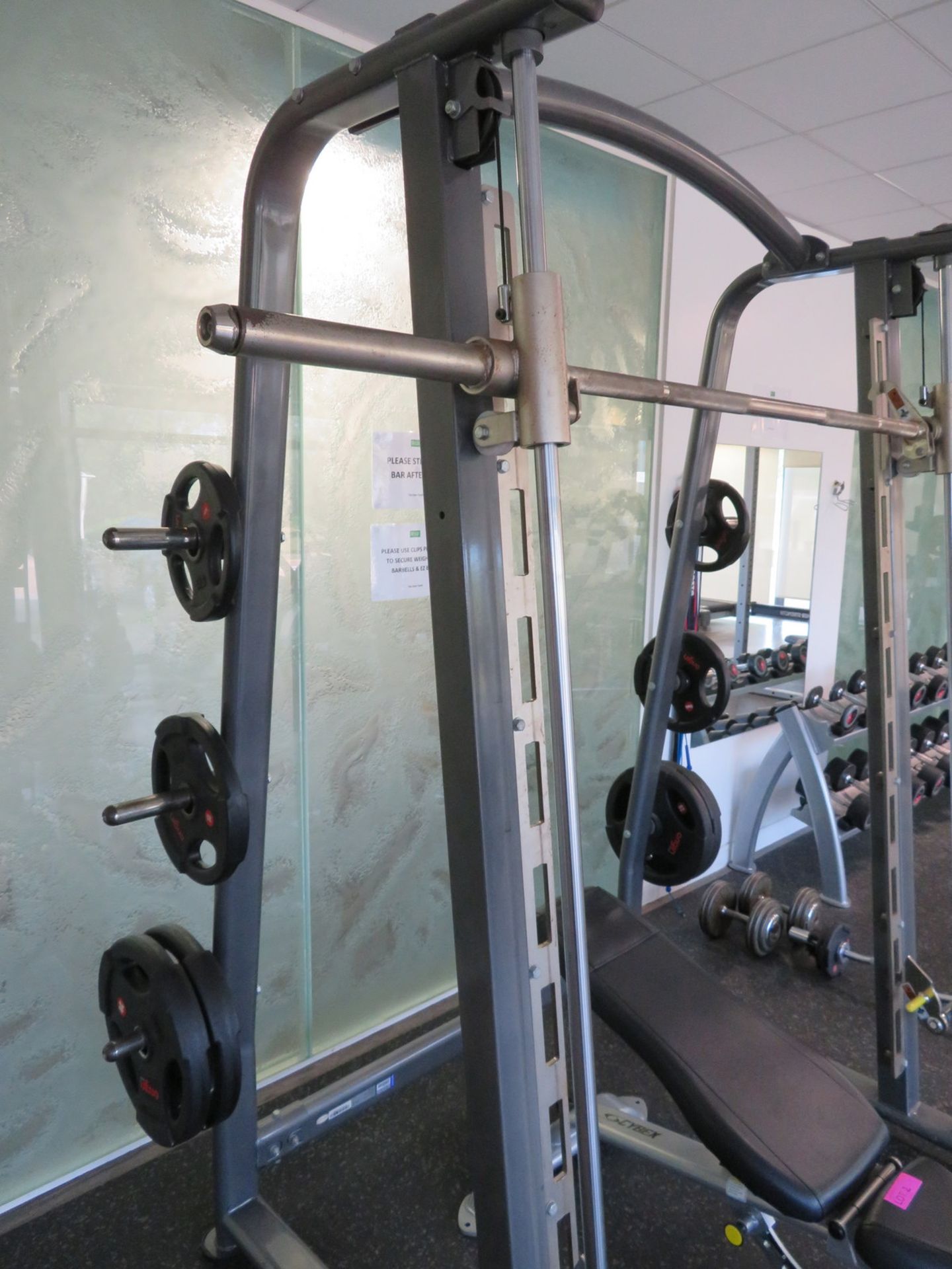 Gymgear Elite Series Smith Machine Complete With Cybex Bench & Weight Plates. - Image 5 of 12