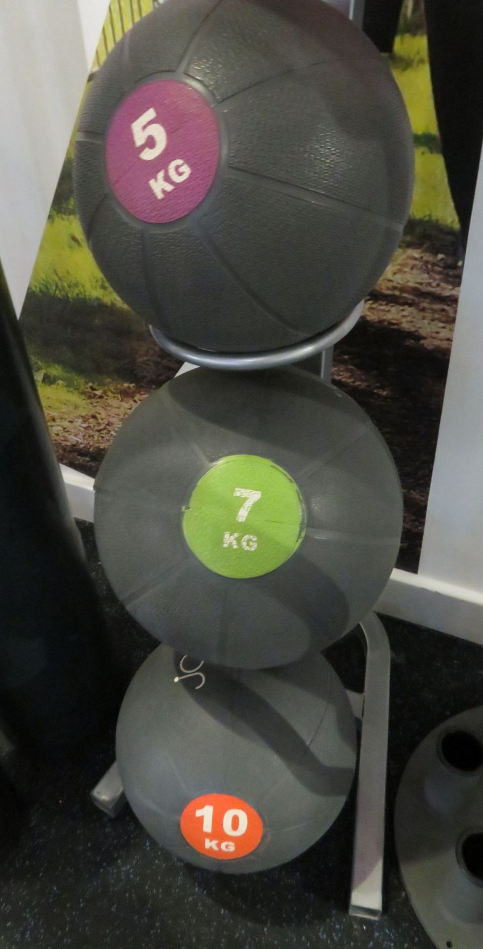 Jordan 5 Piece Medicine Ball Set With Rack Weights 2,3,5,7 & 10kg - Image 4 of 4