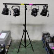 4x Black Cobra Lighting Protocol DMX-512 on Tripod L1230xW380xH1620mm.